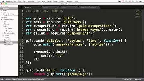 Setting up ESLint in Gulp