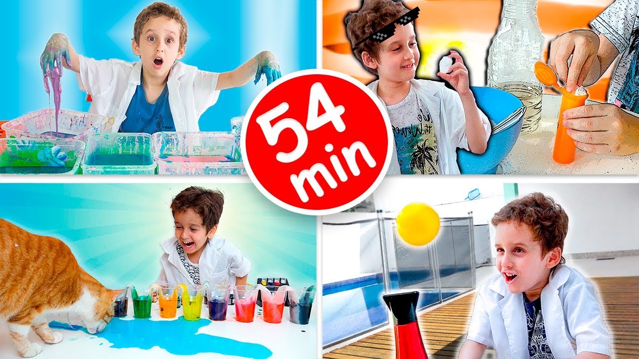 PAULINHO CIENTISTA COMPLETO 3 - Como Fazer Massinha de Maizena - 54 min de Vídeo para Crianças