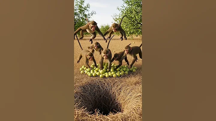 farmer lays a trap to catch the monkeys but the monkeys eat the farmers goosebrries #ai #farmer
