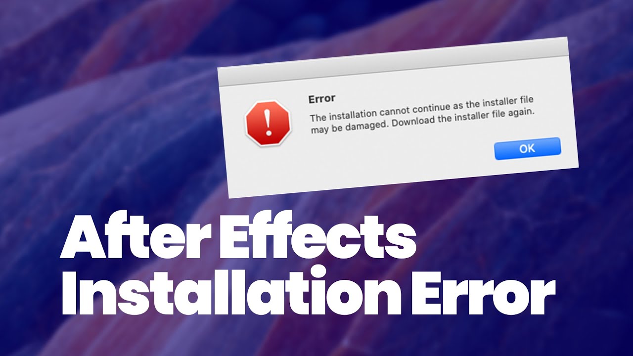 After Effects Installation Error - YouTube