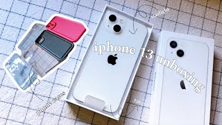 iphone 13 unboxing 2024 [ starlight, 128gb ] + accessories, set up, and camera test ✨