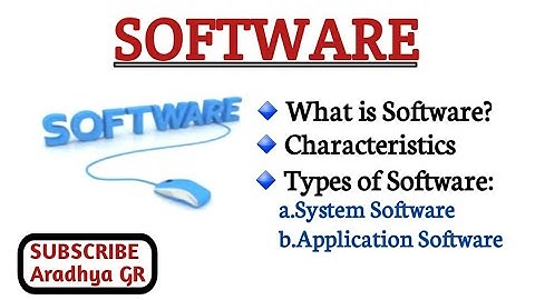 SOFTWARE:What is Software|Types of Software|System Software|Application Software|AradhyaGR.!