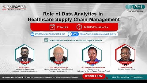 Webinar on the Role of Data Analytics in Healthcare Supply Chain Management.