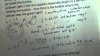 Thin Film Interference for a Soap Bubble