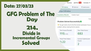 Divide in Incremental Groups || C++ || GFG Daily Problem