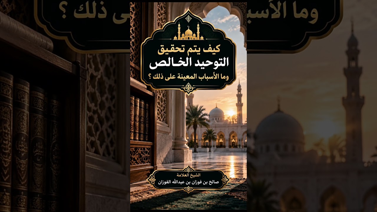 كيف يتم تحقيق التوحيد الخالص ومالاسباب المعينة على ذلك ؟ الشيخ العلامة صالح بن فوزان الفوزان .