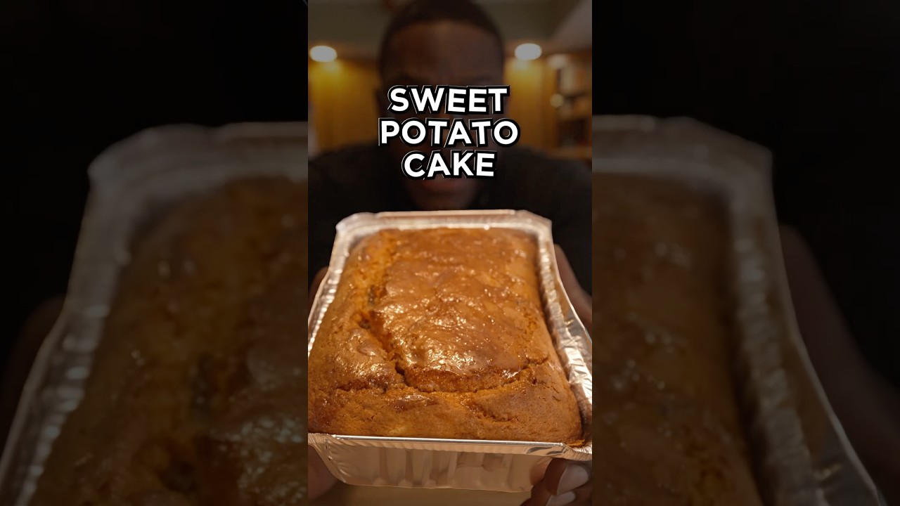 She was so wet. 👀  Sweet Potato Honey Bun Cake Recipe Review! #foodreview #baking #soulfood