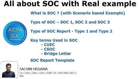 All about SOC with Real example | SOC Report Template | Sachin Hissaria
