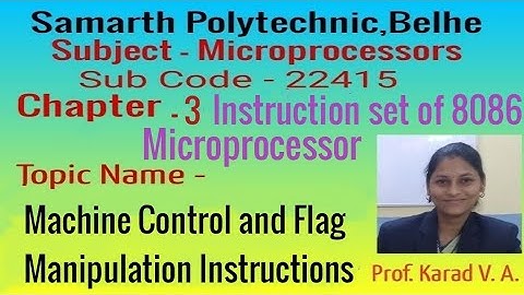 Chapter 3 - Machine Control Instructions and Flag Manipulation Instructions of 8086 Microprocessor