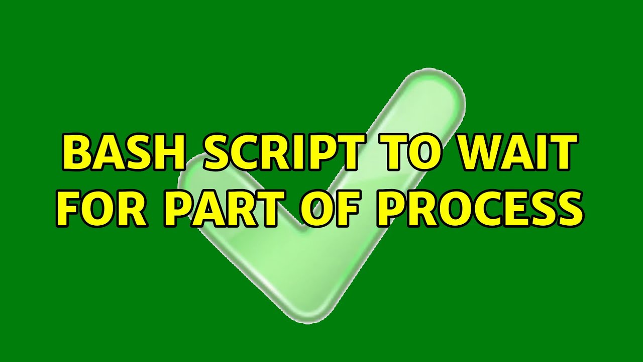 Bash Script to Wait for Part of Process - YouTube
