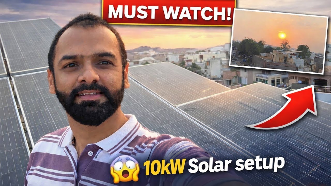 Aj hui 10kW⚡🤯Solar Panel Ki Safai| Itna Power Boost? | Solar installation cost💸