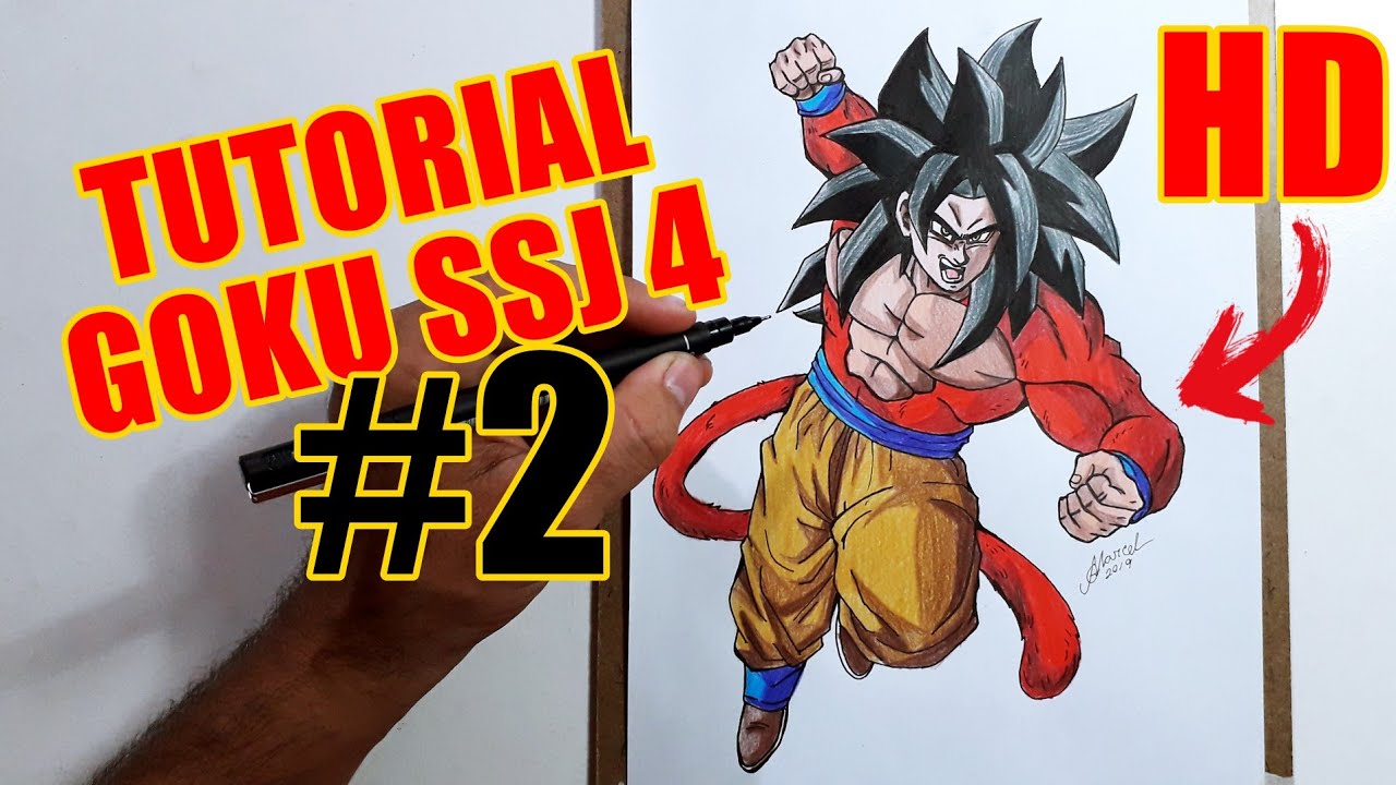 COMO COLORIR GOKU SUPER SAYAJIN 4 - How to Draw Goku SSJ 4 