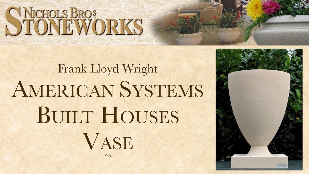 AMERICAN SYSTEMS BUILT HOUSES VASE (Esp) diseñado por Frank Lloyd Wright y hecho por Nichols Bros.