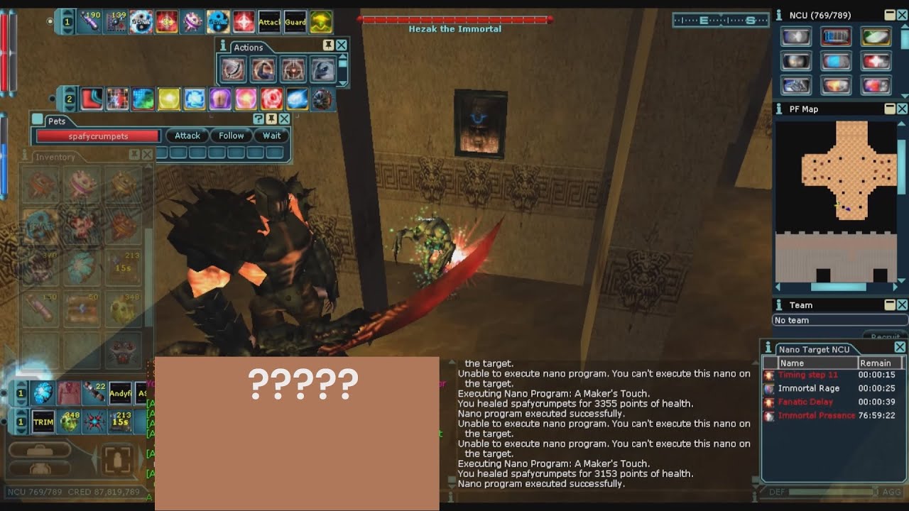 Froob Engi solo fights Hezak for 1h (Anarchy Online)