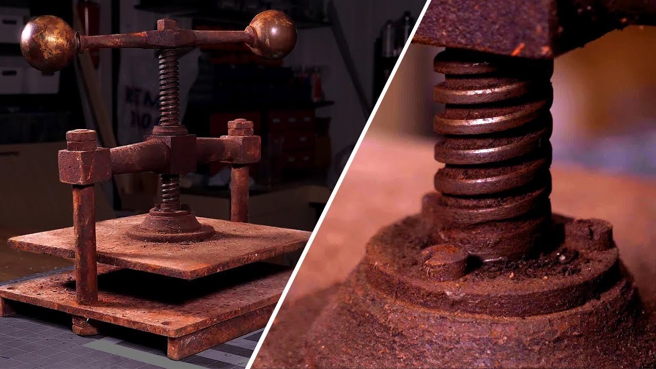 Restoring a RUSTY Book Press - Antique tool restoration! 