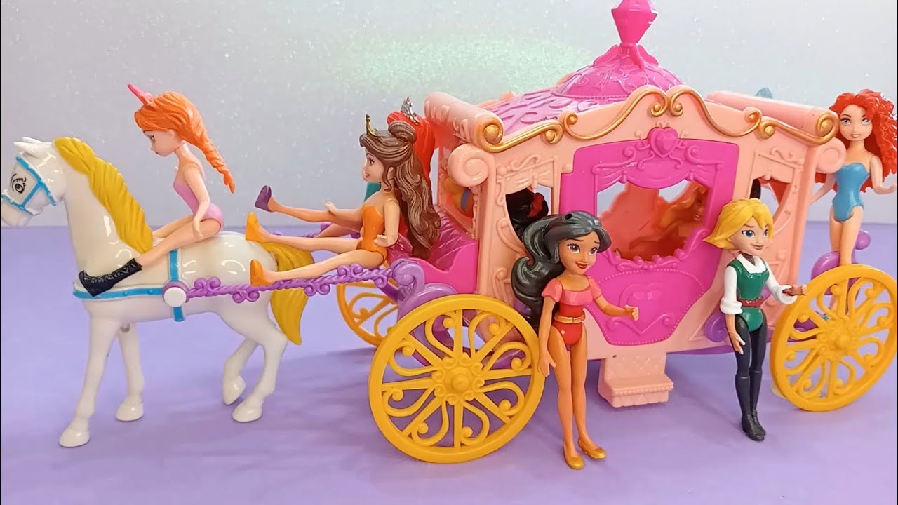 ASMR Most Popular Disney Princess Dolls   lots of colorful rainbow Dresses unpacking surprise toys 