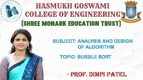BUBBLE SORT (3RD YEAR CE-IT, HGCE, VAHELAL)