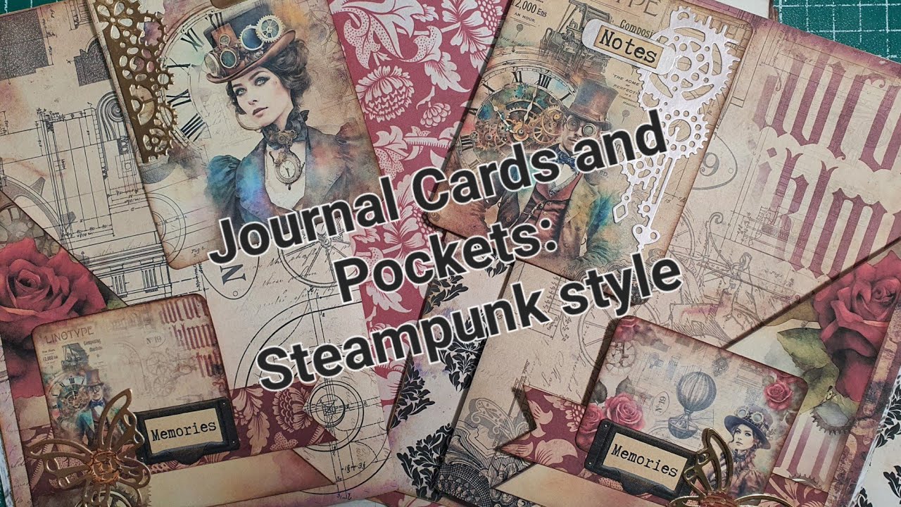 Pockets and Journal Cards, Steampunk Style, Mish Mash Monday.