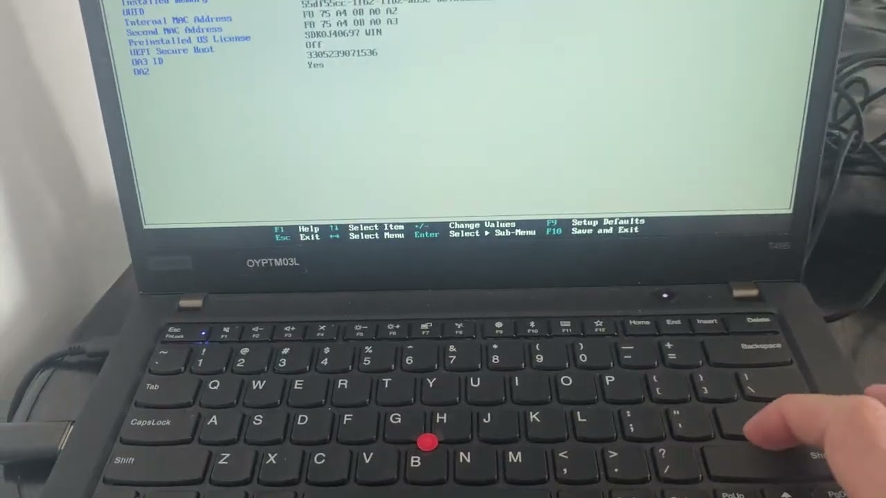 How enter the bios Lenovo T495