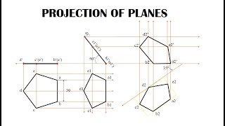Pentagonal Plane | Projection of Planes | Easy method |Engineering graphics | EG | Tamil
