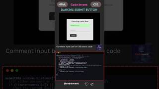 Create Dancing Submit Button using HTML CSS #coding #webdevelopment
