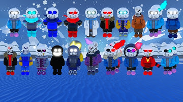 Undertale Final Multiversal World showcase all characters in section 1 ft. gfb,inf,846