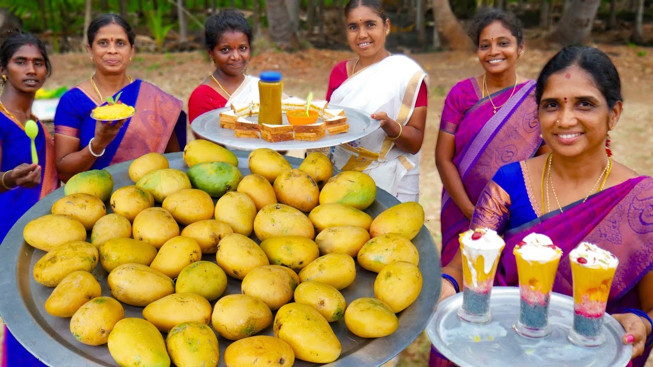 SUMMER SPECIAL MANGO RECIPES - Mango Falooda + Mango Pudding + Mango Jam making in village