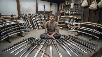 Forging Japanese Samurai KATANA Sword from Old BEARING || How to bearing Recycle into Katana Making