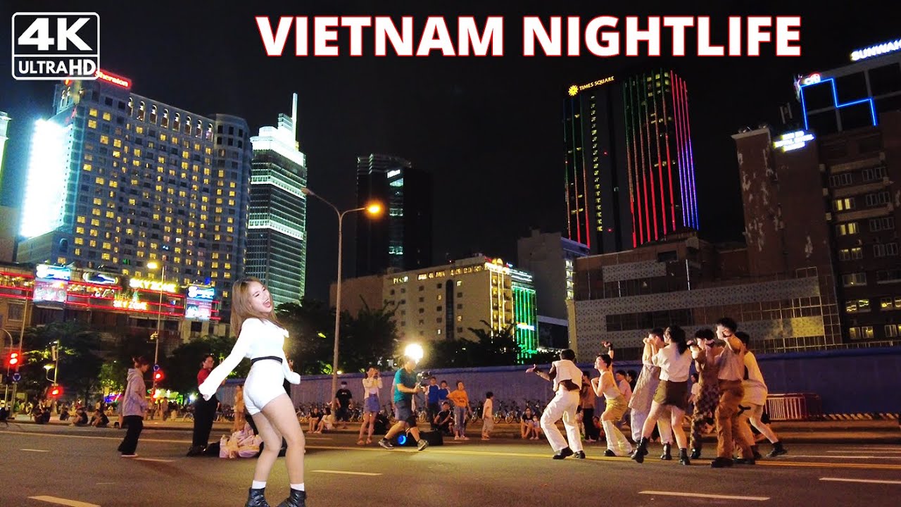 Vietnam Nightlife | Night Walk in Downtown Ho Chi Minh City Vietnam ...