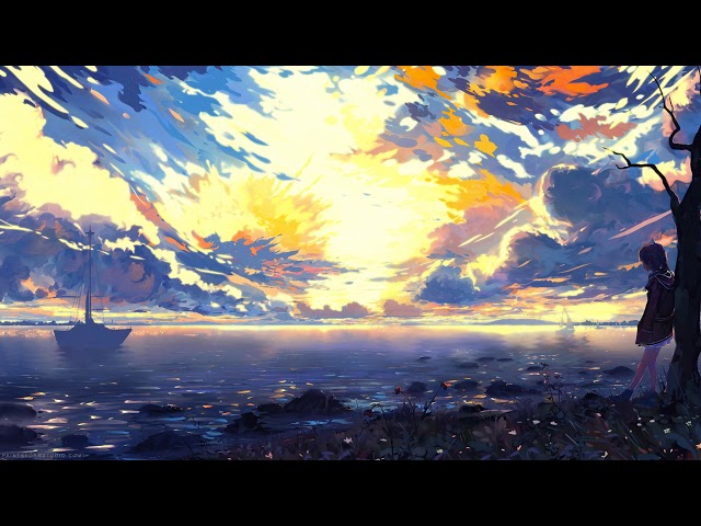 Видео Живые обои «Яркие краски неба аниме»