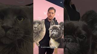 #DylanSprouse brought some pawesome cut-outs with him to the #VSFashionShow. #shorts