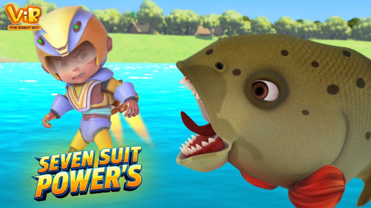 Vir The Robot Boy : Robo Vir Par Hua Pirana Fish Ka Hamala | Seven Suit | Robot Cartoon for kids