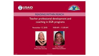 Teacher Professional Development and Coaching in Early Grade Reading
