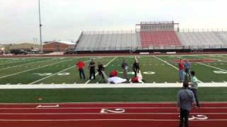 Dana Bowman skydiving into Leopard Stadium