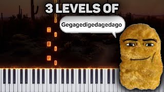 3 levels of Gedagedigedagedago - PIANO TUTORIAL