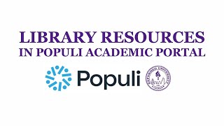 For RU Students 03: Library Resources in Populi Academic Portal