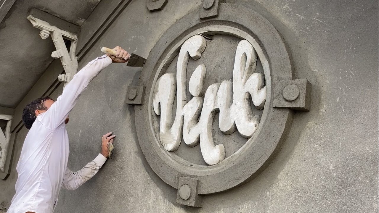 Smart Techniques Construction Rendering Sand & Cement Create Circle On ...