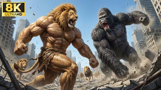 King Kong vs Lion Man 🔥: The biggest battle of ancient beasts in the city 🦍🦁