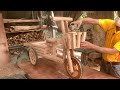 Very Effective Old Wood Reuse Project // How To Make A Unique Art Flower Car For Garden Decoration