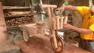 Very Effective Old Wood Reuse Project // How To Make A Unique Art Flower Car For Garden Decoration