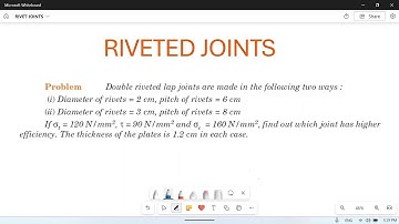 Riveted Joints: 05: Failure and Efficiency of double riveted lap joints: Numerical Problem