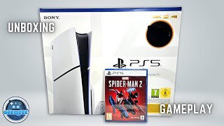 PlayStation 5 Slim Unboxing & SpiderMan 2 Gameplay