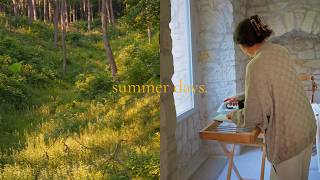 Endless days of summer in the countryside | daily chores, picking wild strawberries & baking