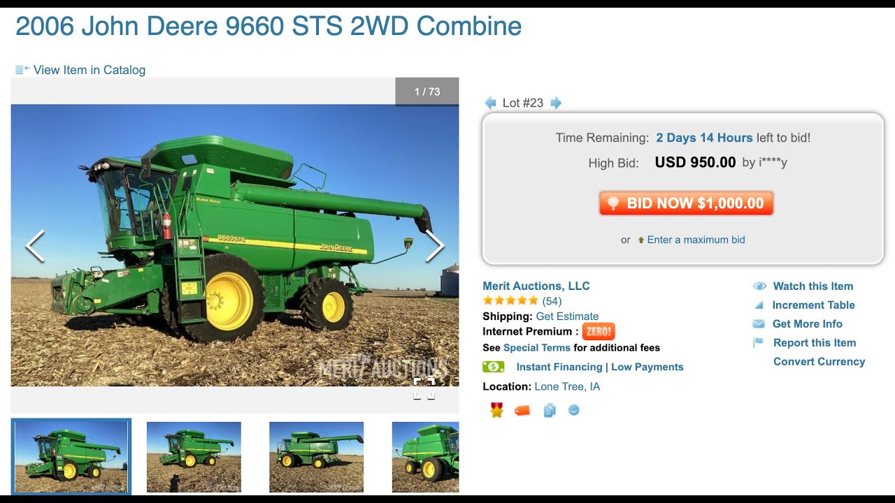 Агротехника из США. Комбайн John Deere 9660STS.