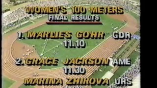 Marlies Göhr , Grace Jackson, Marina Zhirova - Womens 100M 1985 World Cup Athletics - Canberra