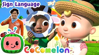 old macdonalds farm song cocomelon nursery rhymes learn asl baby sign language for kids