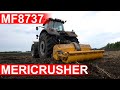 Трактор MASSEY FERGUSON 8737 с финским ротоватором MERICRUSHER MJS-241DTG расчистка залежных земель