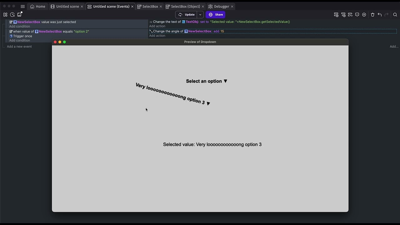 drop様オーダーページ WIP] SelectBox (Drop down) extension - Extensions - GDevelop Forum