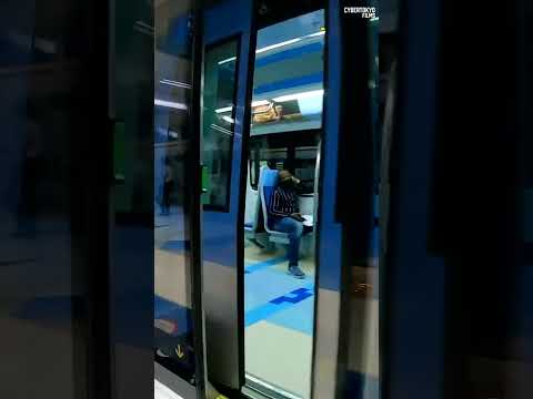 Boarding Dubai Metro Train Gold Souk Station