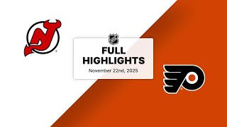 NHL Highlights | Devils vs. Flyers | November 22, 2025